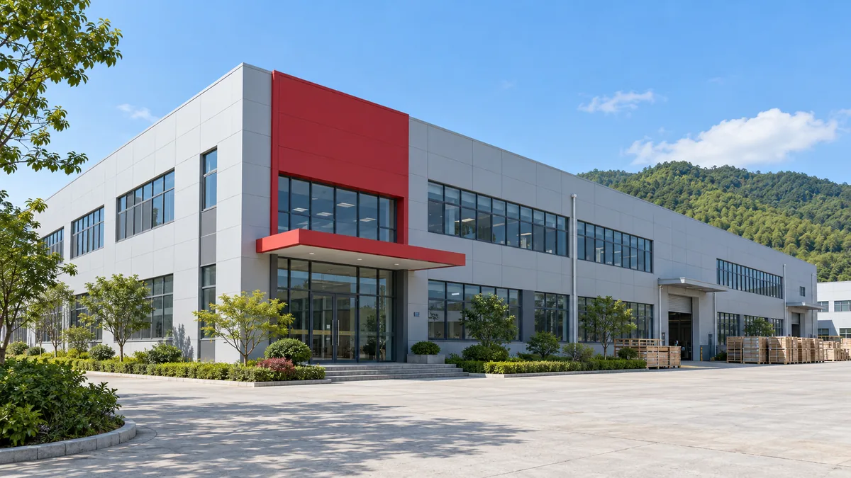 Illustrative factory exterior